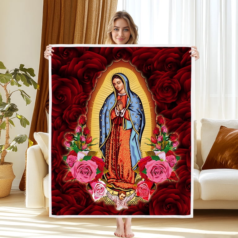 Virgin Mary Blanket Flannel Warm Blanket - Soft Blanket Catholic