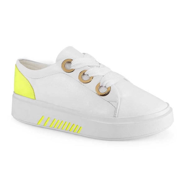 Tenis Casual Urbano Mujer Blanco agujetas anchas Castalia 643-05