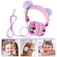 thumbnail image 2 of Casque pour Enfants Pailleté en Peluche Limitation de Volume Casque Filaire Ajustable Anime, 2 of 6