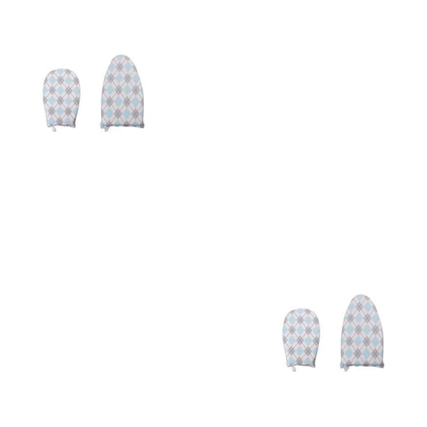 Injueey 2 piezas de guantes de vapor para ropa, resistente al calor, soporte para tabla de planchar, almohadilla transpirable, portátil, 4 Azul blanco 2piezas
