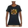 thumbnail image 3 of Sunflower Animal Print Fashion Womens Graphic T-Shirt, Black, X-Large, 3 of 5