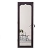 Jewelry Storage Mirror Cabinet, Nonfull Mirror Wooden Wall Mounted 4-layer Shelf, 2 Drawers, 8 Blue Led Lights