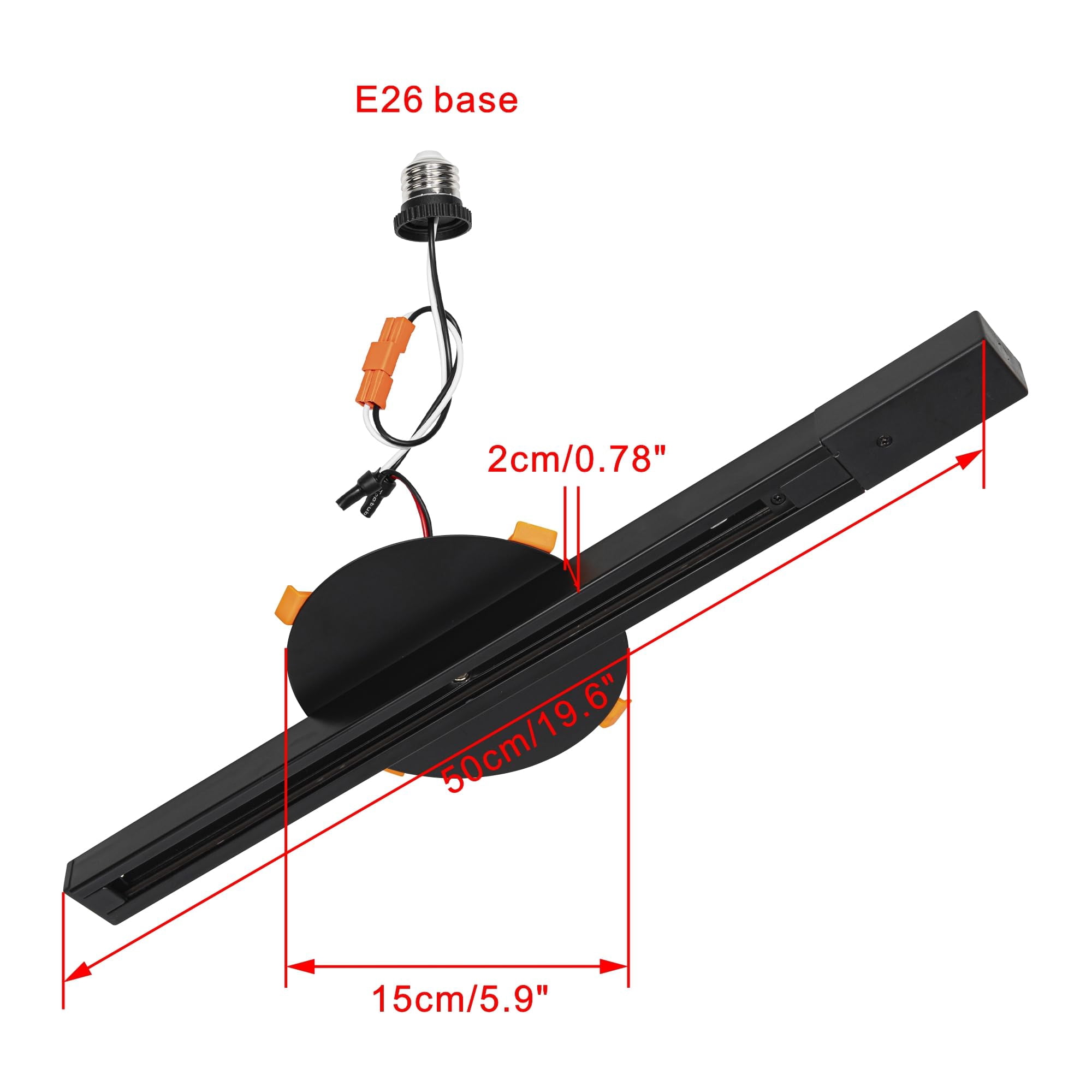Kiven H Track Lighting Rails Kit 19.7ft for 4/5 inch Hole, 3-Wire-1 120V H Style Track System with End Caps, Convert Recessed Light to Track System for LED Track Light Heads Picture Light PJ0977