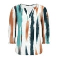 thumbnail image 6 of Rciityk Blouses for Women Summer 3/4 Length Sleeve V Neck T-Shirts with Smocked Cuffs Fall Fashion Vintage Print Dressy Casual Tunic Tops, 6 of 6