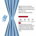 thumbnail image 5 of PiccoCasa 2Pcs French Door Curtain Thermal Insulated Blackout Window Curtain, Sky Blue W25 x L40 Inch, 5 of 7