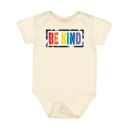 

Inktastic Be Kind Stencil LGBT Rainbow Gift Baby Boy or Baby Girl Bodysuit