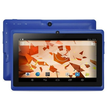Q88 Kids Android 7.1 OS t ablet 7" Display 1G RAM 8 GB ROM Light Weight Portable Kid-Proof Shock-Proof Silicone Case Kickstand Available with iWawa for Kids Education Entertainment (Blue)