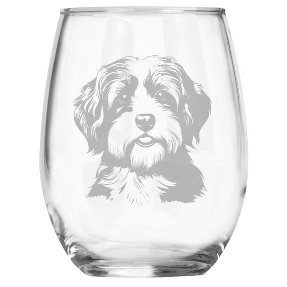 Havanese Breed Themed Engraved Stemless Wine Glass, Unique Pet Gift for Havanese Mom/Dad, Dog Lover Gifts for Her/Him