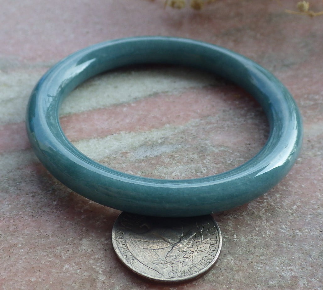 Green Natural A JADE Jadeite Circle Bangle Bracelet 55 mm 682108 TN