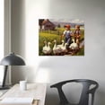 thumbnail image 3 of JRXY Wall Posters Little Boy And Girl Feeding White Geese Canvas Prints Farmhouse Decor Wall Art Paintings Canvas Wall Decor Home Decor Living Room Decor Aesthetic  16x12in, 3 of 4