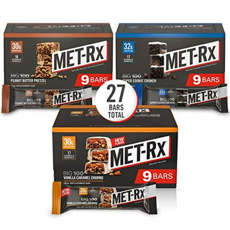 MET-Rx Big 100 Colossal Protein Bars, Healthy Meal Replacement Snack, Variety Pack, 3.52 oz bars, Pack of 3 (B08JMB4MYH)