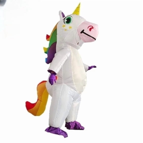 Cute Unicorn Inflatable Costume Suits Dress Mascot Christmas Party Cosplay Costumes for Man Woman Adult