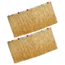 MLINS Hawaiian Luau Table Skirt for Decor Light Brown PP Fabric and Long Lasting 2 Pcs