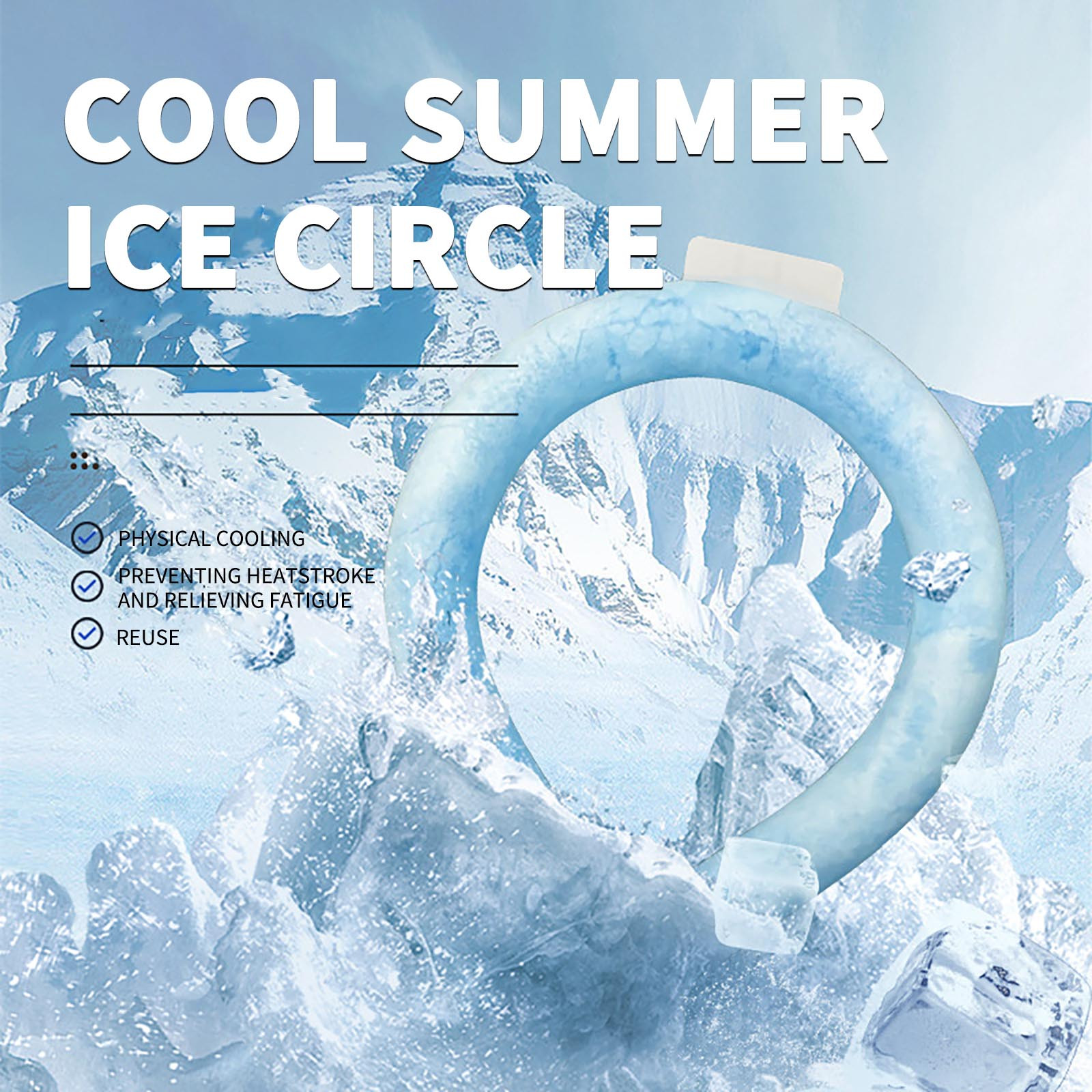 Ice Ring Summer Outdoor Sports PCM Neck Ring Ice Ring Hanging Neck Device Portable，5ML, Kitchen Multifunctional Tool Home Tool