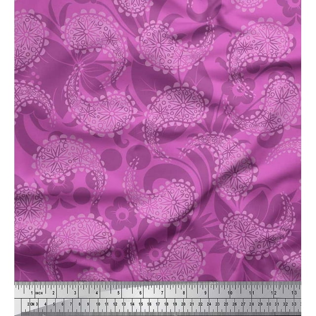 Soimoi Rayon Fabric Paisley & Floral Artistic Print Fabric by The Yard 56 Inch Wide