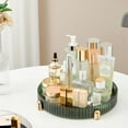 thumbnail image 3 of ABPETE Makeup Perfume Organizer, 360° Rotating Skincare Organizer, Vanity Tray, Spinning Cosmetics Organizer for Dresser, Vanity, Bathroom Countertop, Dark Green, 3 of 16