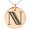 Rose, variant on Stainless Steel Letter N Initial Metro Retro Monogram Engraved Small Medallion Circle Charm Pendant Necklace