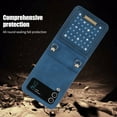 thumbnail image 2 of Galaxy Z Flip 4 Case with Shoulder Strap Lanyard, Allytech Glitter PU Leather Card Holder Pocket Removable Crossbody Strap Case for Samsung Galaxy Z Flip 4 5G 2022, Blue, 2 of 10
