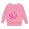 thumbnail image 3 of Girls Sweatshirt Kids Cancer Awareness Pullover Hoodless Long Sleeve Pink 11-12 Years, 3 of 4