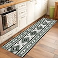 thumbnail image 3 of Sage Green Boho Runner Rug 2x6 FT,Non Slip Hallway Rugs,Southwestern Ethnic Aztec Retro Geometric Washable Soft Floor Carpet Throw Runner Carpet Long Rugs for Entryway Kitchen Bedside Sliding Door, 3 of 8