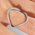 thumbnail image 5 of White Sterling Silver Ring Band Fashion Closed Back Cubic Zirconia CZ Round Clear, 5 of 5