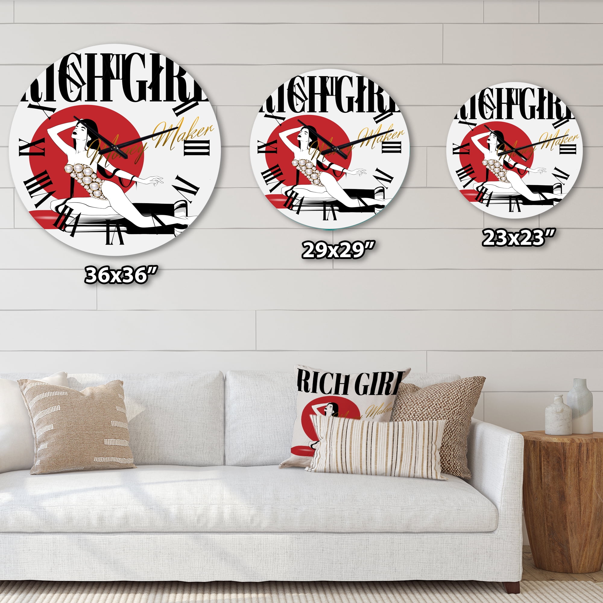 Designart 1 in Vintage Wall Clock