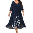thumbnail image 2 of Robe à Manches Longues Femme Mode Robe Imprimée à Manches Longues Boutons Col Rond Élégante Robe Rétro Longue Robe T-Shirt Femme Robe à Manches Longues Femme Robe à Manches Longues pour Femme Aguichant, 2 of 8