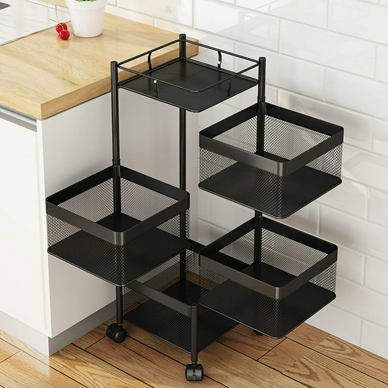 Kitchen Storage Rack-Rotating Vegetable Rack Multi-Layer Household Storage  Shelf