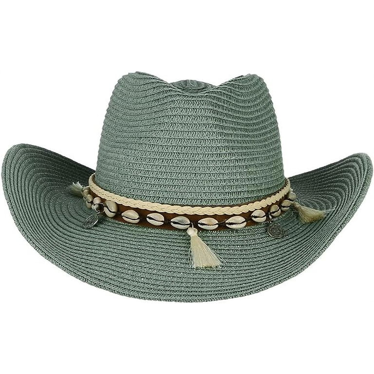 Straw Cowboy Hat for Women Men Girls Roll up Wide Brim  display picture 3
