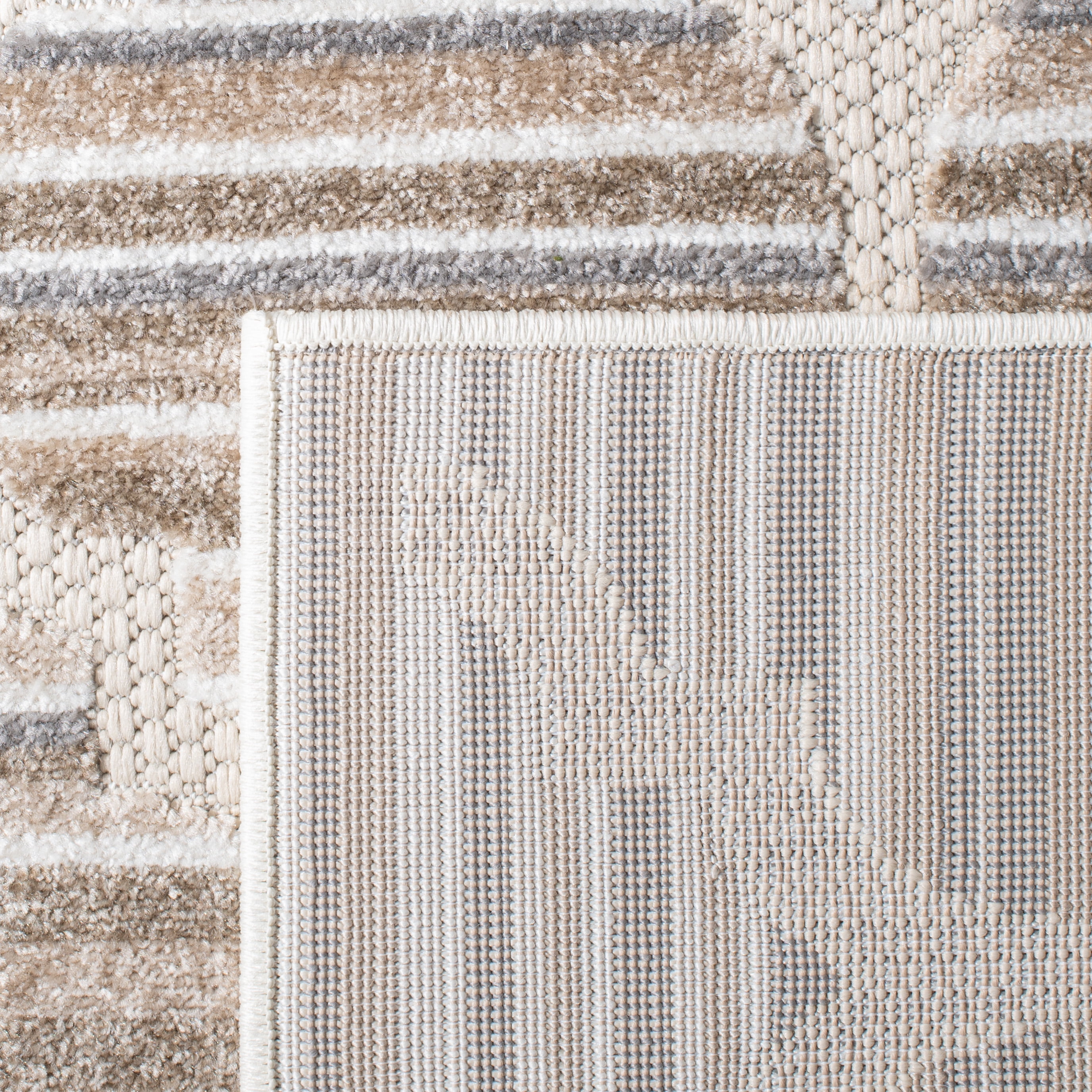 SAFAVIEH Cabana Burke Geometric Indoor/Outdoor Area Rug, Grey/Ivory, 9' x 12'