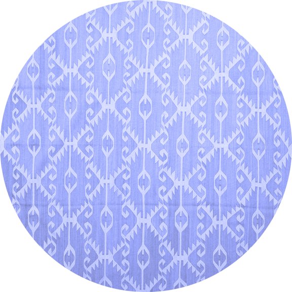 Ahgly Company Indoor Round Abstract Blue Contemporary Area Rugs, 7' Round