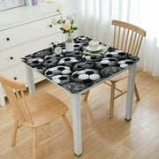 nygtbtfer Tablecloth Round Tablecloths Soccer Balls Football for Circular Table Cover Washable Polyester for Buffet Table Parties Holiday Dinner Wedding