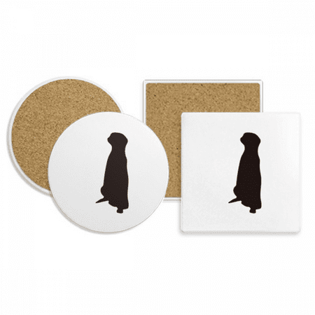 

Black Copher Cute Animal Portrayal Coaster Cup Mug Holder Absorbent Stone Cork Base Set