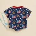 thumbnail image 5 of KAUOD My First 4th of July Baby Boys Outfit Romper Boddler Cute Print Short Sleeve Bodysuits Jumpsuit Crew Neck Clothes, 5 of 5
