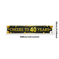 thumbnail image 3 of Cheers to 40 Years Gold Celebration Backdrop Stars Balloon Banner Party Background Decorations Milestone Anniversary Event Supplies, 3 of 8