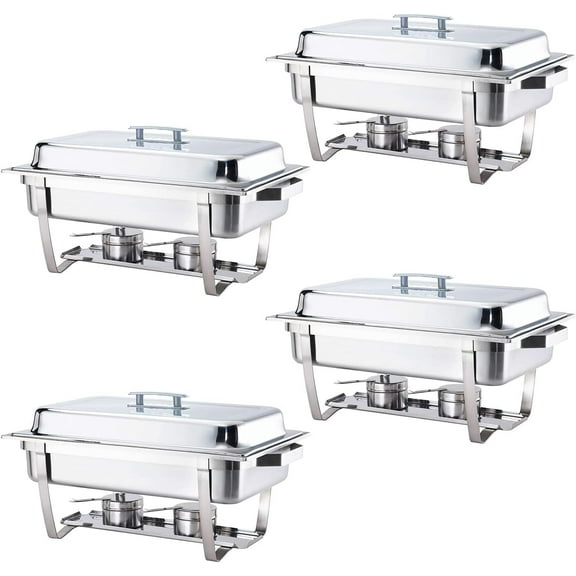 ALPHA LIVING 4 Pack 8QT Chafing Dish High Grade Stainless Steel Chafer Complete Set, 8 QT - Grey