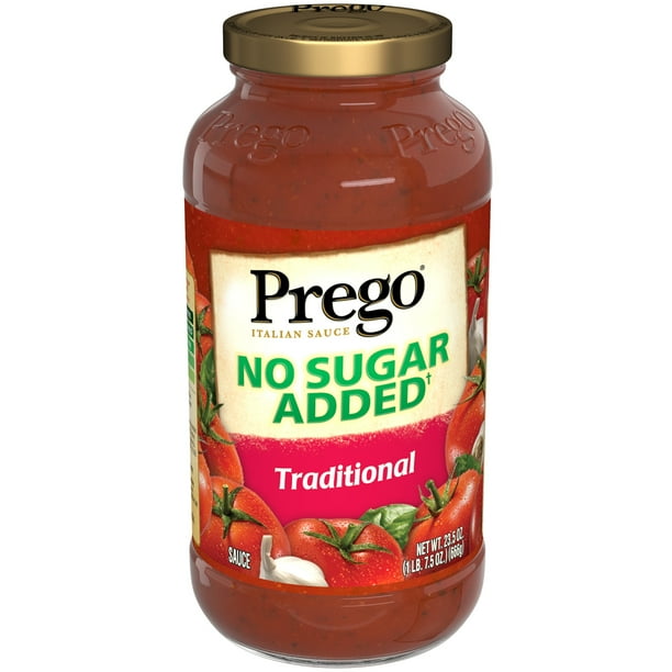 Prego No Sugar Added Pasta Sauce, Traditional Italian Spaghetti Sauce
