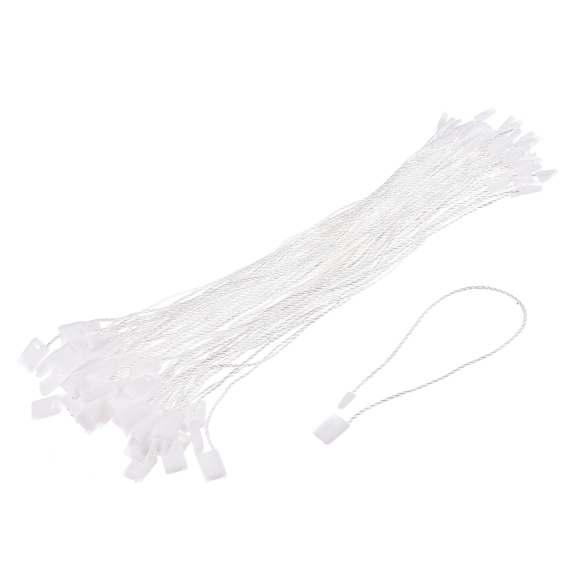 Uxcell Hang Tag String Snap Lock Price Tag Fastener Ties white 7 inch