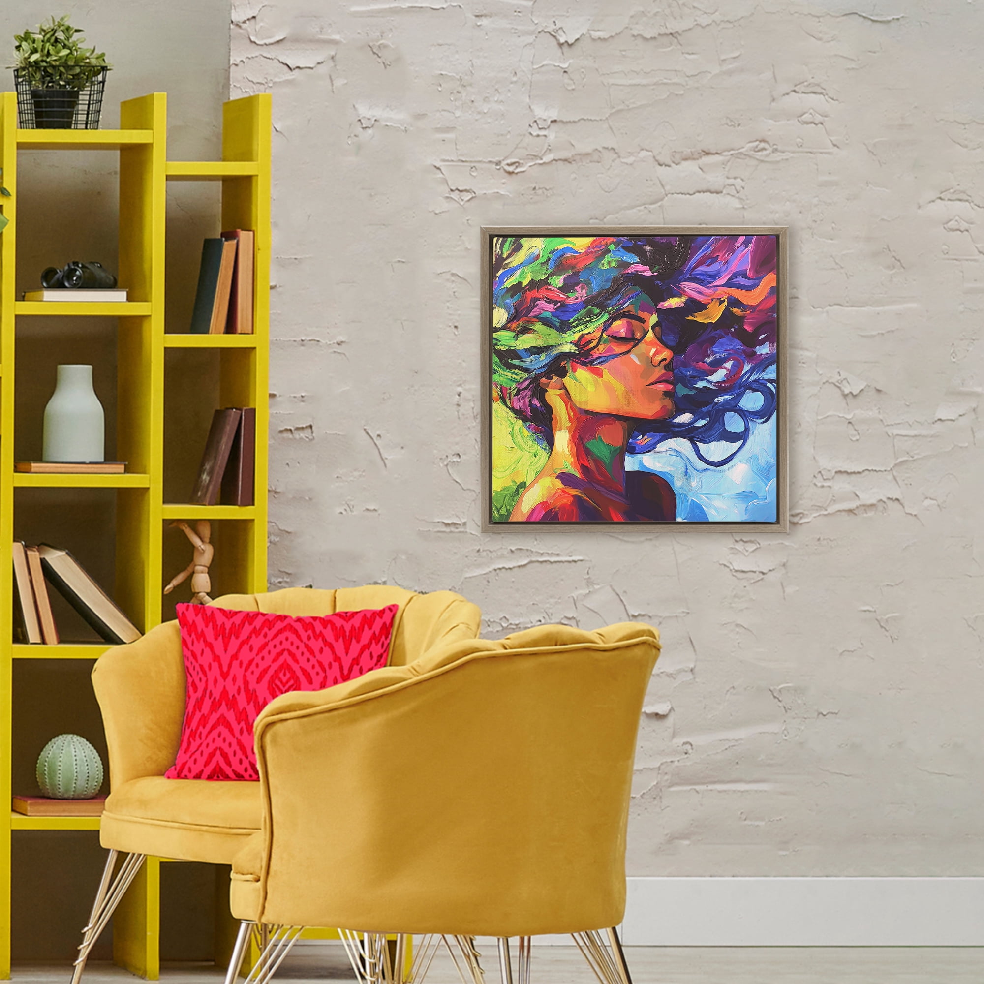 Stupell Industries Flowing Whirlwind Of Colors Brown Framed Floater Canvas Wall Art, design by Svetlana Aleynikova
