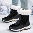 thumbnail image 2 of Botas de nieve de invierno para exteriores, zapatos de algodón grueso y cálido con forro polar para mujer, zapatos de esquí para viajes en el campo de la nieve antideslizantes e impermeables para, 2 of 6