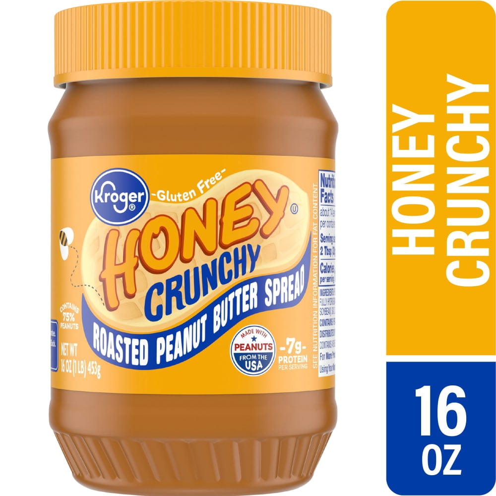 Kroger Honey Peanut Butter Spread Crunchy 16 oz - 5 Pack