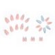 thumbnail image 2 of Uñas postizas francesas de almendra, cobertura completa, uñas postizas acrílicas artificiales desnudas, se pegan en las uñas para mujeres y niñas, 24 unidades, 2 of 5