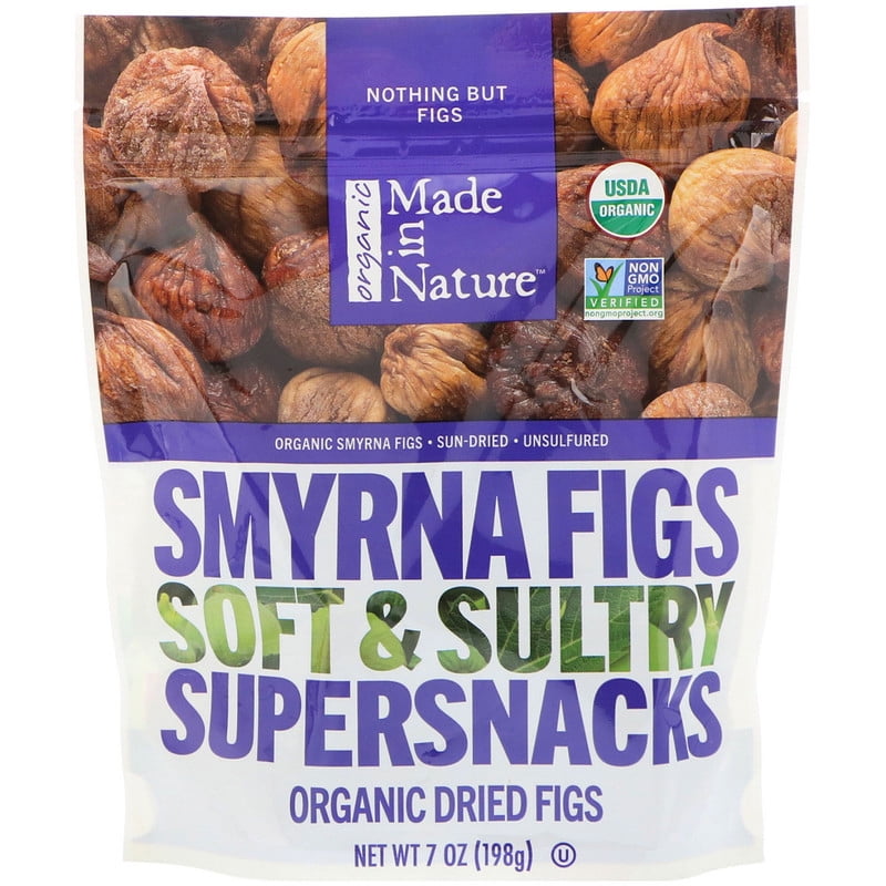 Made in Nature, Organic Dried Smyrna Figs, Soft & Sultry Supersnacks, 7 oz Pack of 2