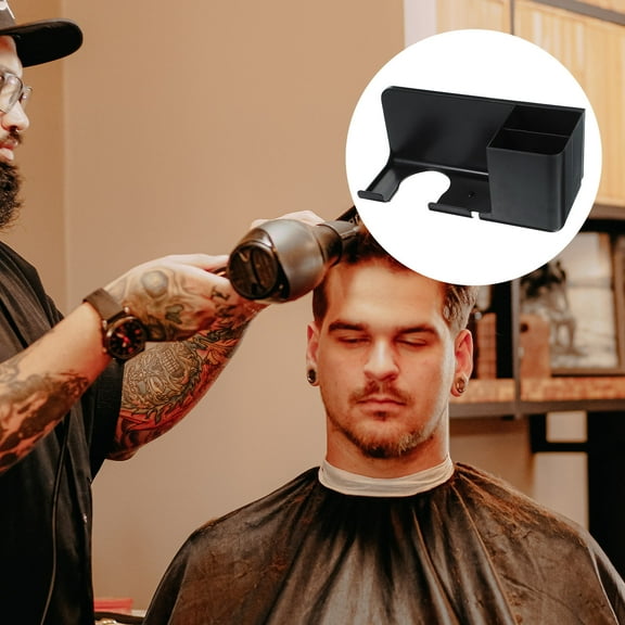 ifundom Elegant White Hair Dryer Holder ABS Material Bathroom Wall Mount Storage Organizer Accessory