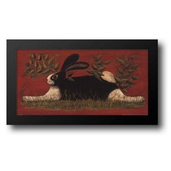 FrameToWall - Red Folk Bunny 20x12 Framed Art Print by Hilliker, Lisa