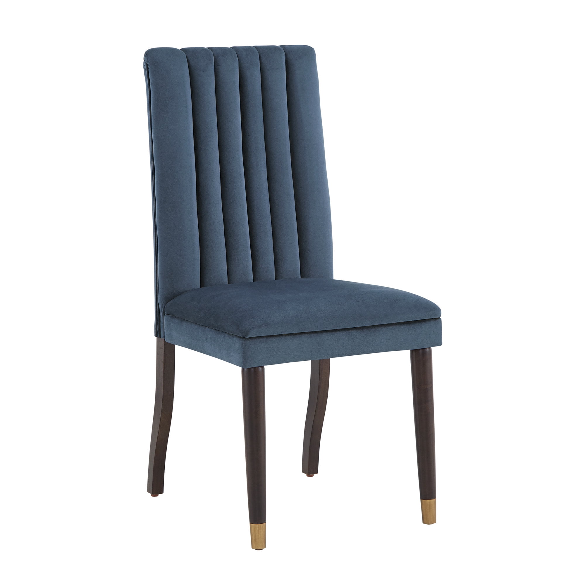 Weston Home Avesbury Velvet Channel Back Dining Chairs, Set of 2, Blue Velvet