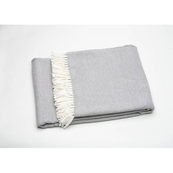 Light Gray Mini Dot Fringed Throw Blanket