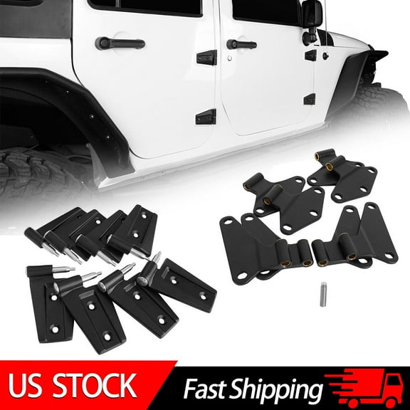 For 2007-2018 Jeep Wrangler Jk Body 16pcs Door Hinge Replacement Set Powder Coat