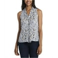 thumbnail image 2 of Vince Camuto Womens Inverted-Pleat Sleeveless Blouse Top, Blue, X-Small, 2 of 2