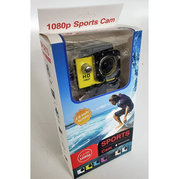 regla Categoría Salón Sports Cam Full HD 1080p, Waterproof 30M, 2-inch LCD Kit (Yellow) -  Walmart.com